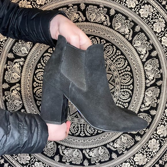Cole Haan Black Real Suede Leather Booties - Picture 1 of 6